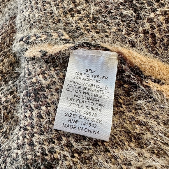 SHE+SKY, WOMENS, LONG, COZY CARDIGAN SWEATER IN BROWN LEOPARD PRINT. OS - Picture 11 of 11